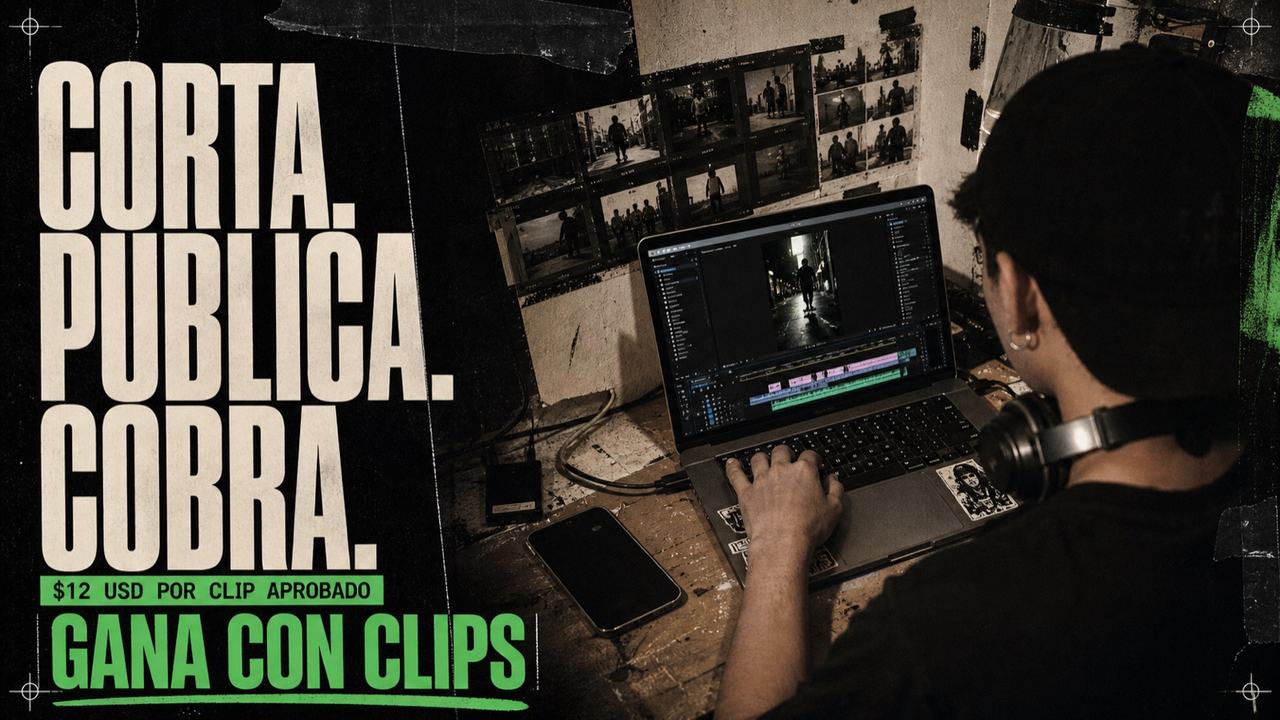 Persona joven editando un video vertical en una laptop, vista desde atrás